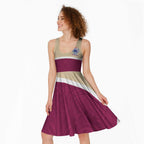 Queensland Samoa Custom Midi Dress Maroon Pacific Polynesian Tribal Pattern - Aussie Hoodie