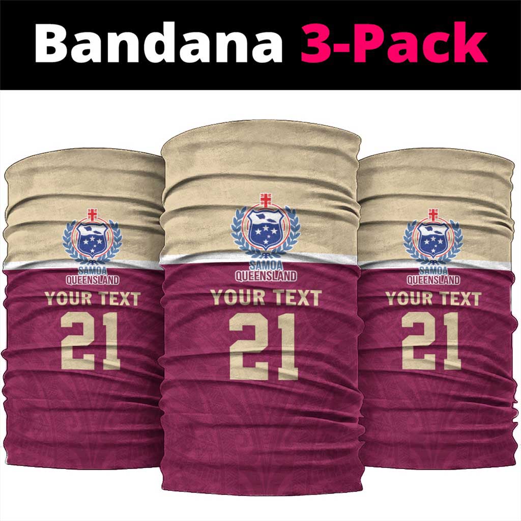 Queensland Samoa Custom Neck Gaiter Maroon Pacific Polynesian Tribal Pattern - Aussie Hoodie