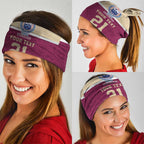 Queensland Samoa Custom Neck Gaiter Maroon Pacific Polynesian Tribal Pattern - Aussie Hoodie