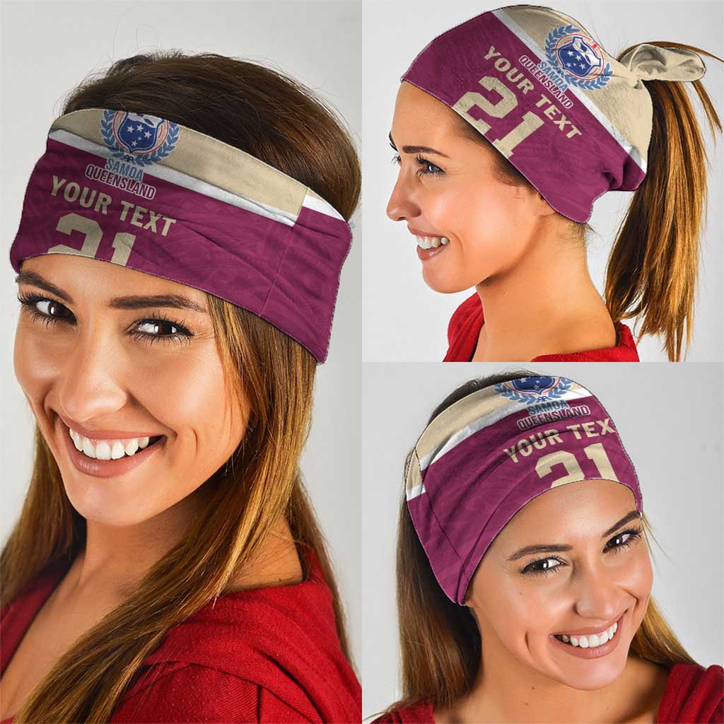 Queensland Samoa Custom Neck Gaiter Maroon Pacific Polynesian Tribal Pattern - Aussie Hoodie