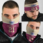 Queensland Samoa Custom Neck Gaiter Maroon Pacific Polynesian Tribal Pattern - Aussie Hoodie