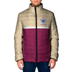 Queensland Samoa Custom Padded Jacket Maroon Pacific Polynesian Tribal Pattern - Aussie Hoodie