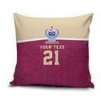 Queensland Samoa Custom Pillow Cover Maroon Pacific Polynesian Tribal Pattern - Aussie Hoodie