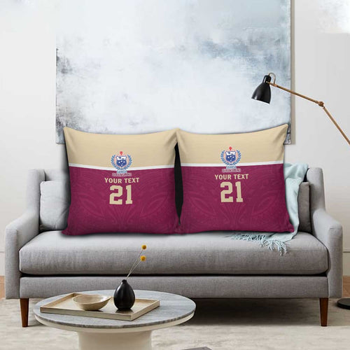 Queensland Samoa Custom Pillow Cover Maroon Pacific Polynesian Tribal Pattern - Aussie Hoodie