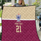 Queensland Samoa Custom Quilt Maroon Pacific Polynesian Tribal Pattern