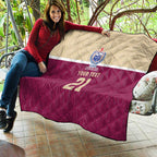 Queensland Samoa Custom Quilt Maroon Pacific Polynesian Tribal Pattern