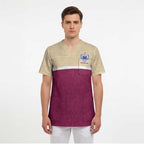 Queensland Samoa Custom Scrub Top Maroon Pacific Polynesian Tribal Pattern - Aussie Hoodie