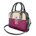 Queensland Samoa Custom Shoulder Handbag Maroon Pacific Polynesian Tribal Pattern