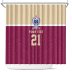 Queensland Samoa Custom Shower Curtain Maroon Pacific Polynesian Tribal Pattern
