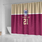 Queensland Samoa Custom Shower Curtain Maroon Pacific Polynesian Tribal Pattern