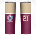 Queensland Samoa Custom Skinny Tumbler Maroon Pacific Polynesian Tribal Pattern