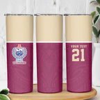 Queensland Samoa Custom Skinny Tumbler Maroon Pacific Polynesian Tribal Pattern