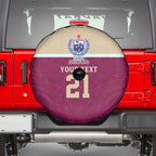 Queensland Samoa Custom Spare Tire Cover Maroon Pacific Polynesian Tribal Pattern