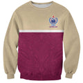 Queensland Samoa Custom Sweatshirt Maroon Pacific Polynesian Tribal Pattern