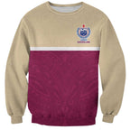 Queensland Samoa Custom Sweatshirt Maroon Pacific Polynesian Tribal Pattern