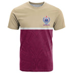 Queensland Samoa Custom T Shirt Maroon Pacific Polynesian Tribal Pattern
