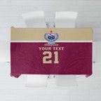 Queensland Samoa Custom Tablecloth Maroon Pacific Polynesian Tribal Pattern