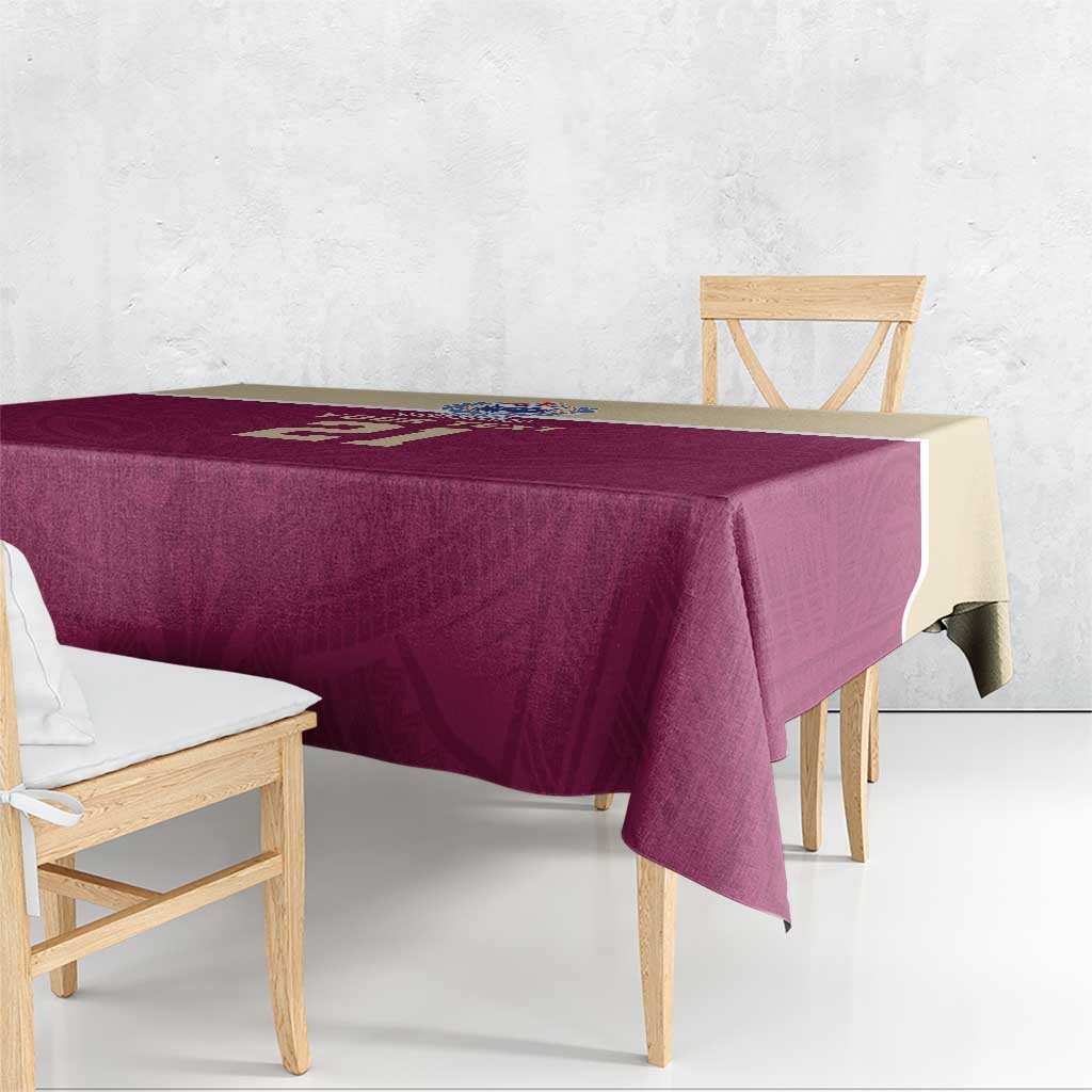 Queensland Samoa Custom Tablecloth Maroon Pacific Polynesian Tribal Pattern