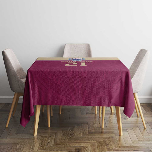 Queensland Samoa Custom Tablecloth Maroon Pacific Polynesian Tribal Pattern