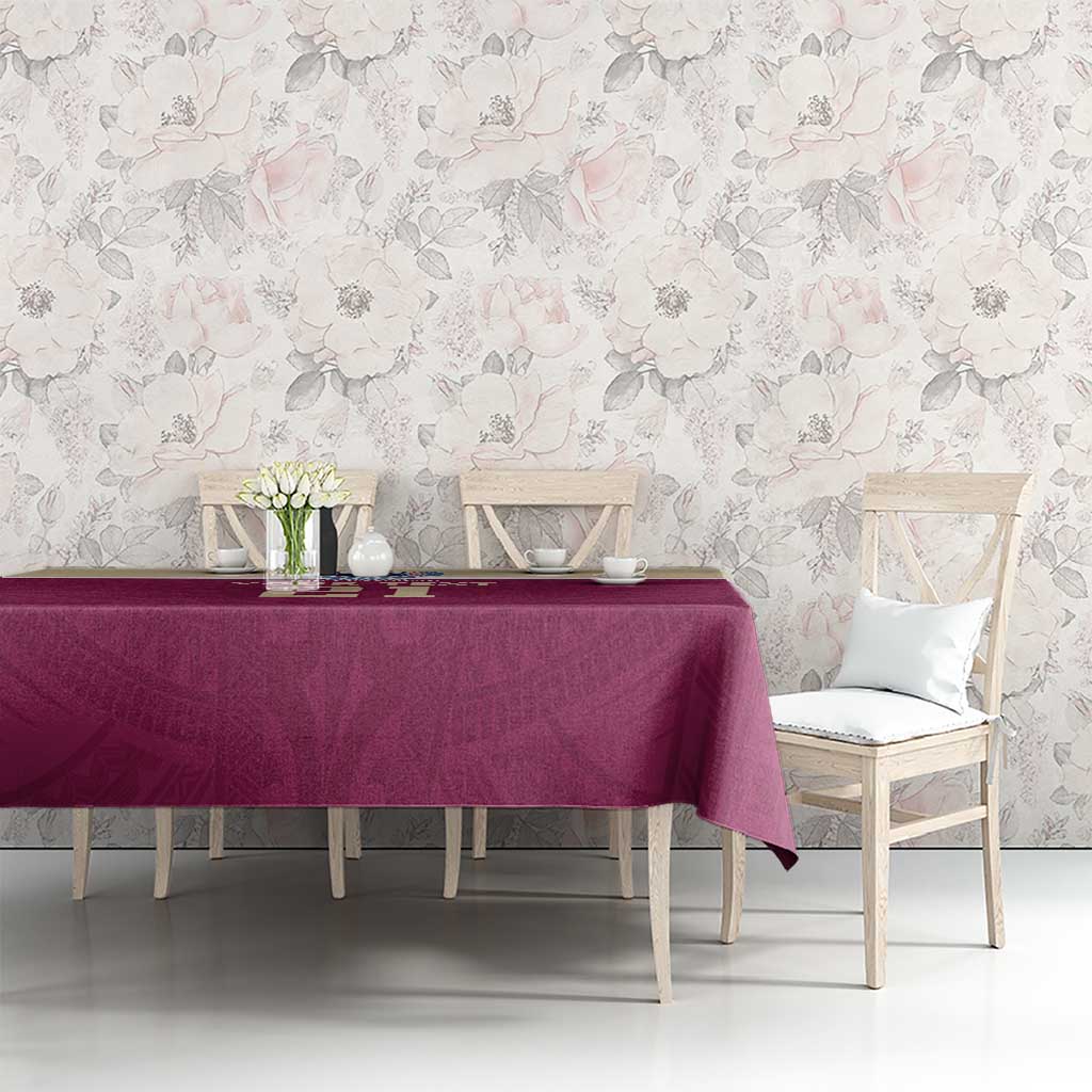Queensland Samoa Custom Tablecloth Maroon Pacific Polynesian Tribal Pattern