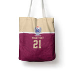 Queensland Samoa Custom Tote Bag Maroon Pacific Polynesian Tribal Pattern - Aussie Hoodie