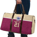 Queensland Samoa Custom Travel Bag Maroon Pacific Polynesian Tribal Pattern - Aussie Hoodie