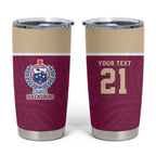 Queensland Samoa Custom Tumbler Cup Maroon Pacific Polynesian Tribal Pattern