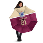 Queensland Samoa Custom Umbrella Maroon Pacific Polynesian Tribal Pattern - Aussie Hoodie