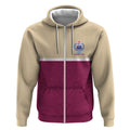 Queensland Samoa Custom Zip Hoodie Maroon Pacific Polynesian Tribal Pattern