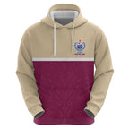 Queensland Samoa Custom Zip Hoodie Maroon Pacific Polynesian Tribal Pattern