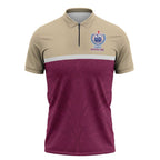 Queensland Samoa Custom Zipper Polo Shirt Maroon Pacific Polynesian Tribal Pattern - Aussie Hoodie
