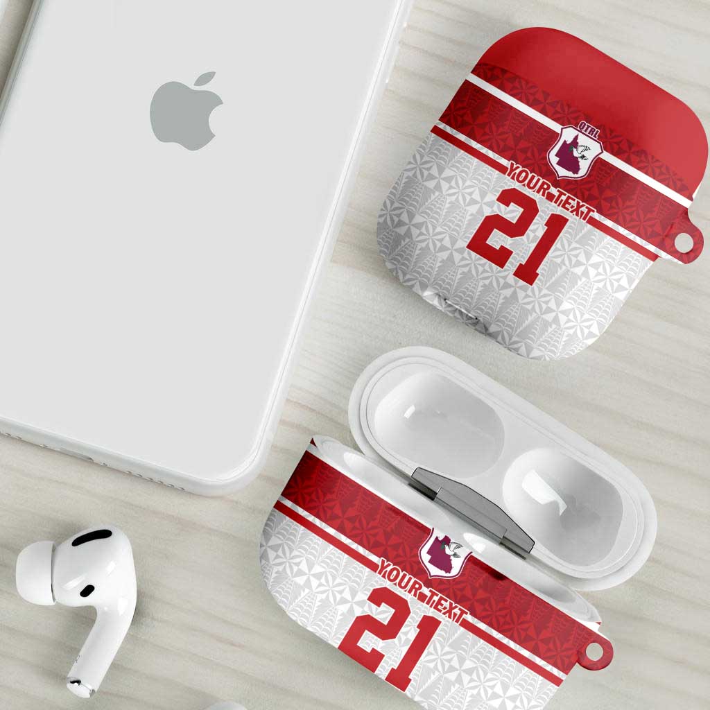 Queensland Tonga Custom AirPods Case QLD with Tongan Ngatu Pattern - Aussie Hoodie