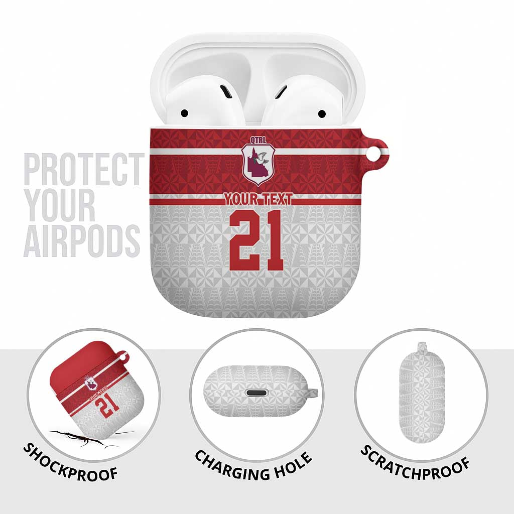 Queensland Tonga Custom AirPods Case QLD with Tongan Ngatu Pattern - Aussie Hoodie
