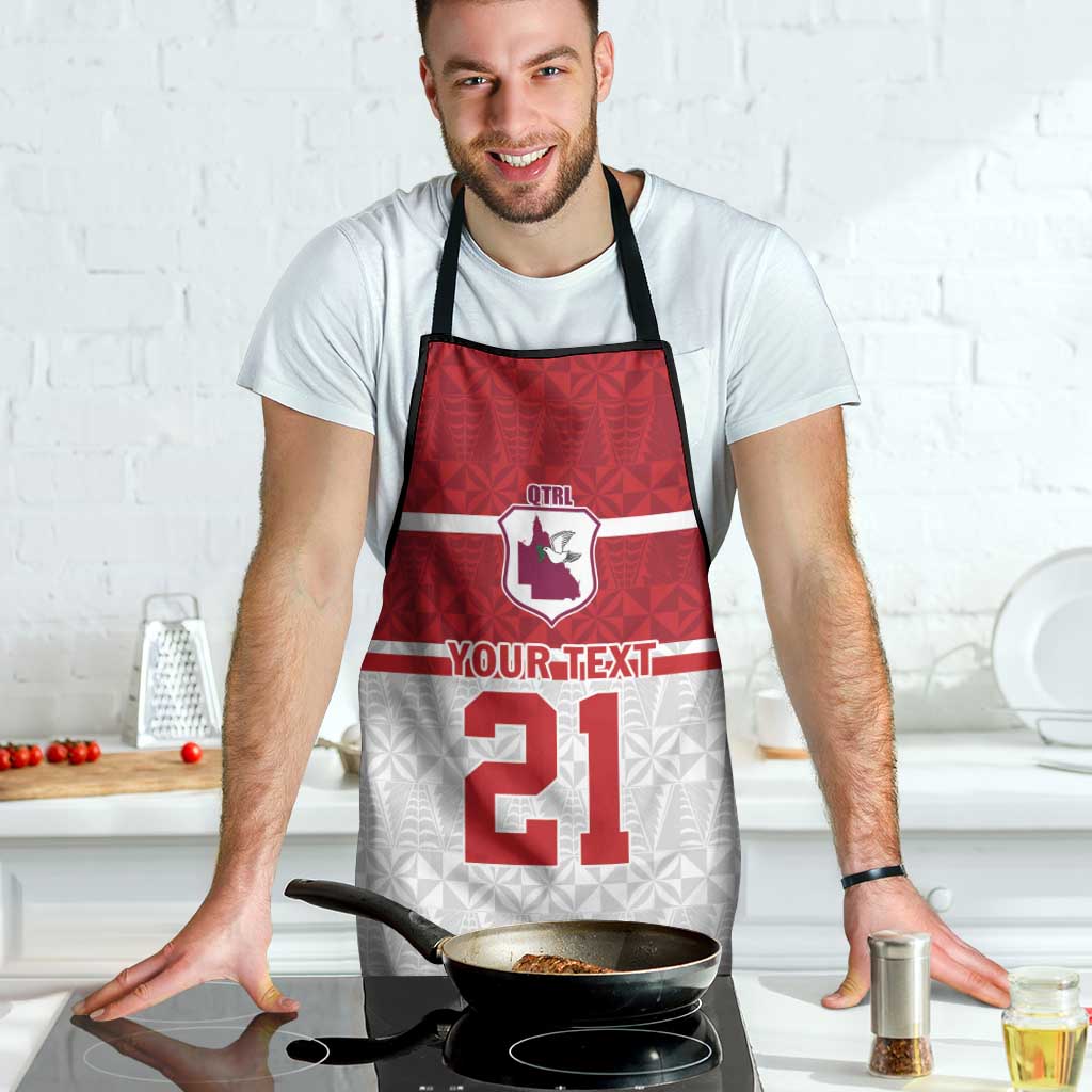 Queensland Tonga Custom Apron QLD with Tongan Ngatu Pattern - Aussie Hoodie