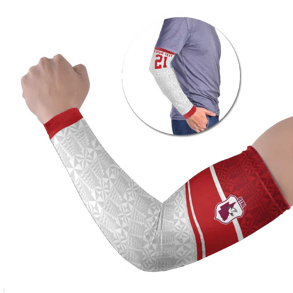 Queensland Tonga Custom Arm Sleeves QLD with Tongan Ngatu Pattern - Aussie Hoodie
