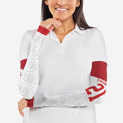 Queensland Tonga Custom Arm Sleeves QLD with Tongan Ngatu Pattern - Aussie Hoodie