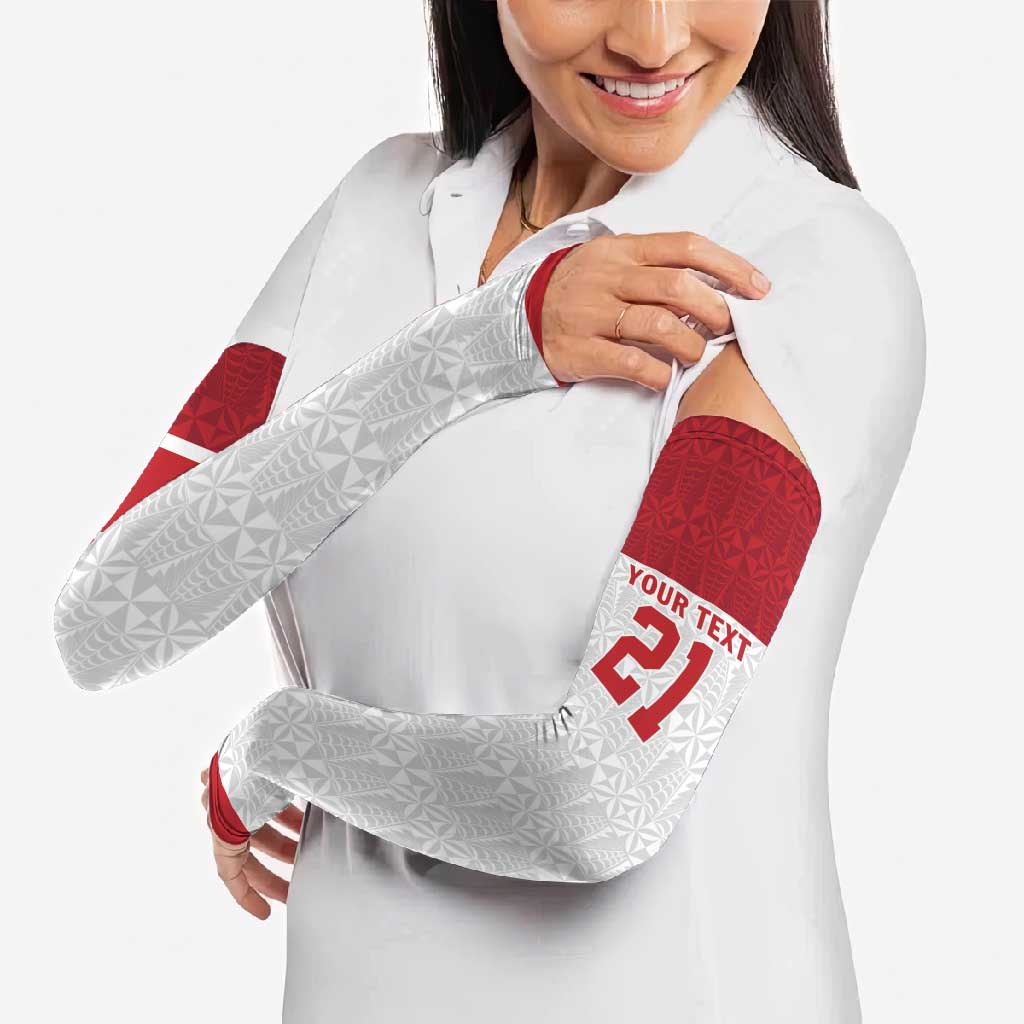 Queensland Tonga Custom Arm Sleeves QLD with Tongan Ngatu Pattern - Aussie Hoodie