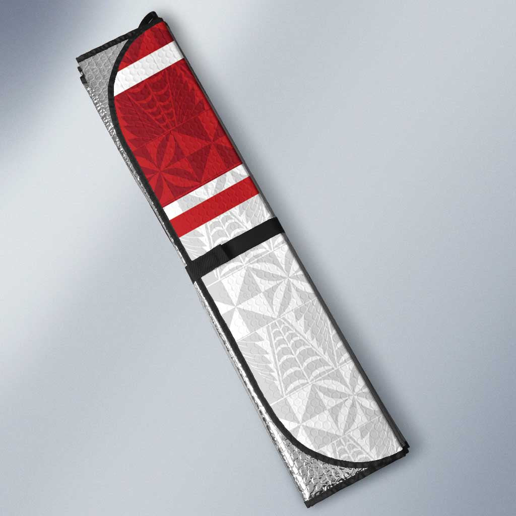 Queensland Tonga Custom Auto Sun Shade QLD with Tongan Ngatu Pattern - Aussie Hoodie