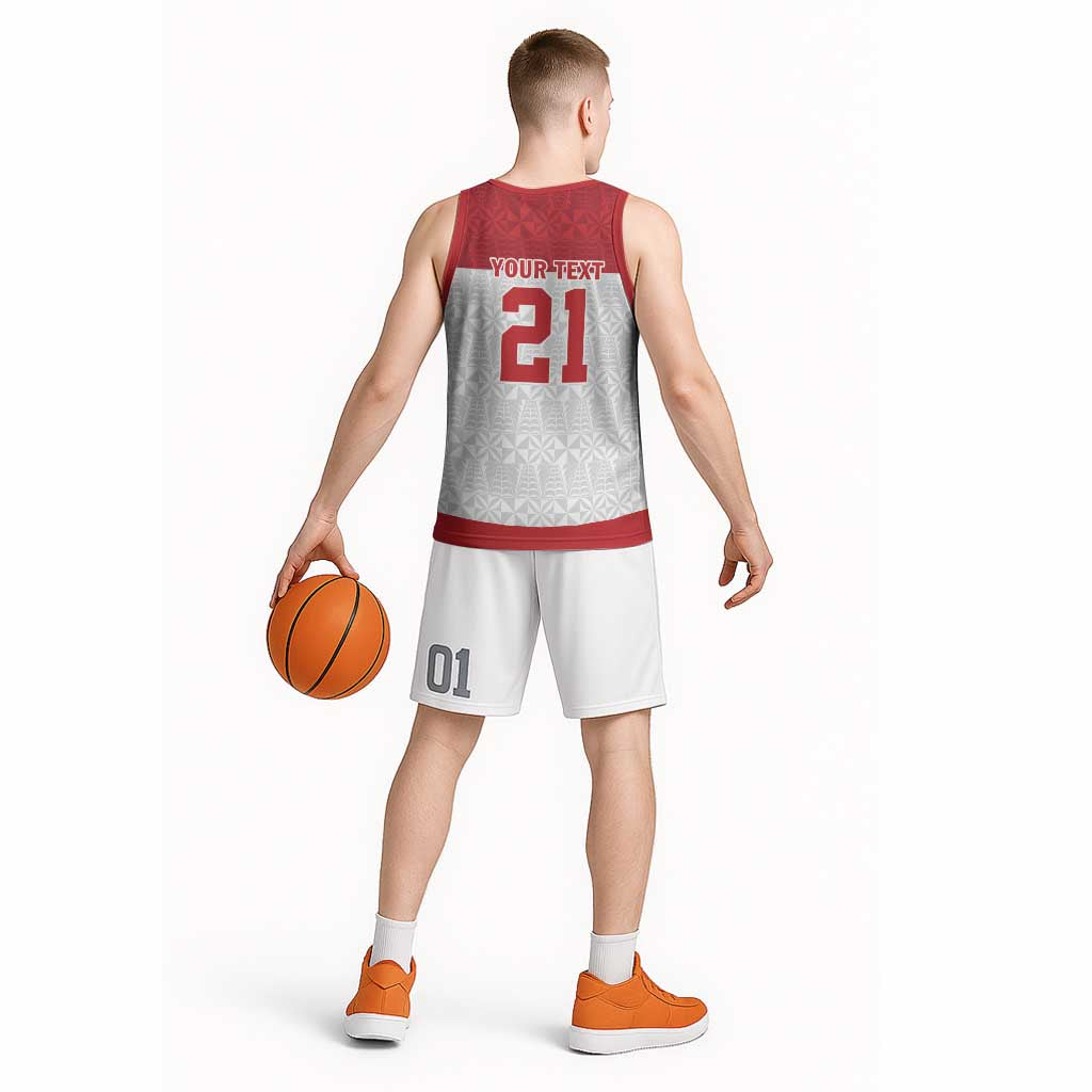 Queensland Tonga Custom Basketball Jersey QLD with Tongan Ngatu Pattern - Aussie Hoodie