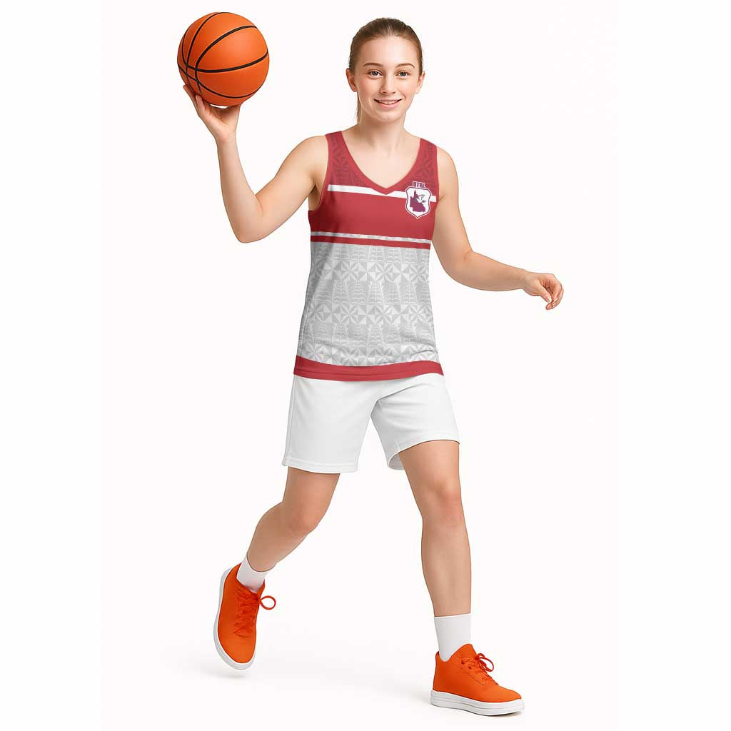 Queensland Tonga Custom Basketball Jersey QLD with Tongan Ngatu Pattern - Aussie Hoodie