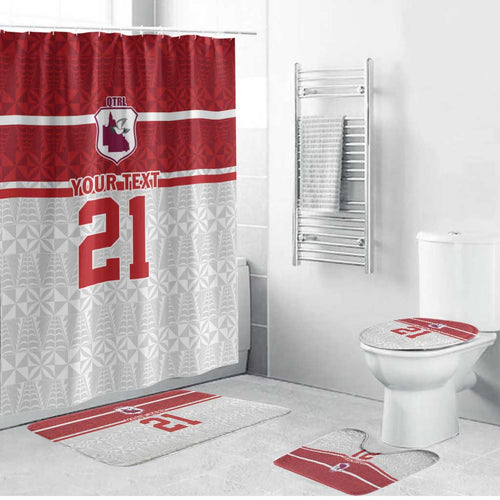 Queensland Tonga Custom Bathroom Set QLD with Tongan Ngatu Pattern - Aussie Hoodie