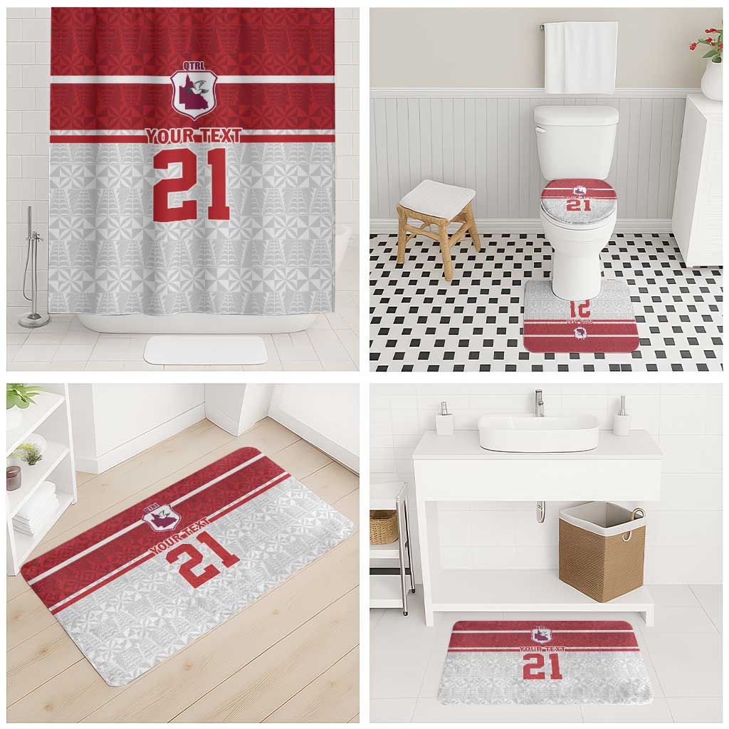 Queensland Tonga Custom Bathroom Set QLD with Tongan Ngatu Pattern - Aussie Hoodie