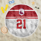 Queensland Tonga Custom Beach Blanket QLD with Tongan Ngatu Pattern