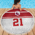 Queensland Tonga Custom Beach Blanket QLD with Tongan Ngatu Pattern