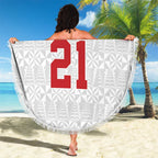 Queensland Tonga Custom Beach Blanket QLD with Tongan Ngatu Pattern
