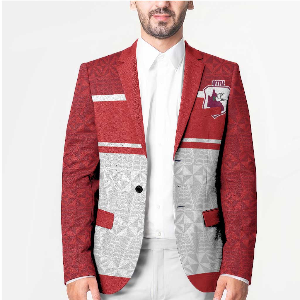 Queensland Tonga Custom Blazer QLD with Tongan Ngatu Pattern - Aussie Hoodie