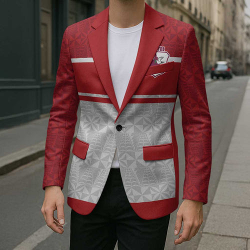 Queensland Tonga Custom Blazer QLD with Tongan Ngatu Pattern - Aussie Hoodie