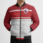 Queensland Tonga Custom Bomber Puffer Jacket QLD with Tongan Ngatu Pattern - Aussie Hoodie