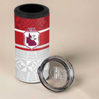 Queensland Tonga Custom 4 in 1 Can Cooler Tumbler QLD with Tongan Ngatu Pattern