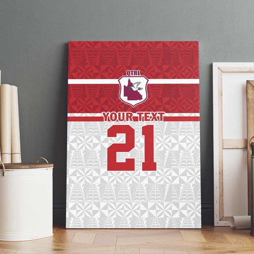 Queensland Tonga Custom Canvas Wall Art QLD with Tongan Ngatu Pattern